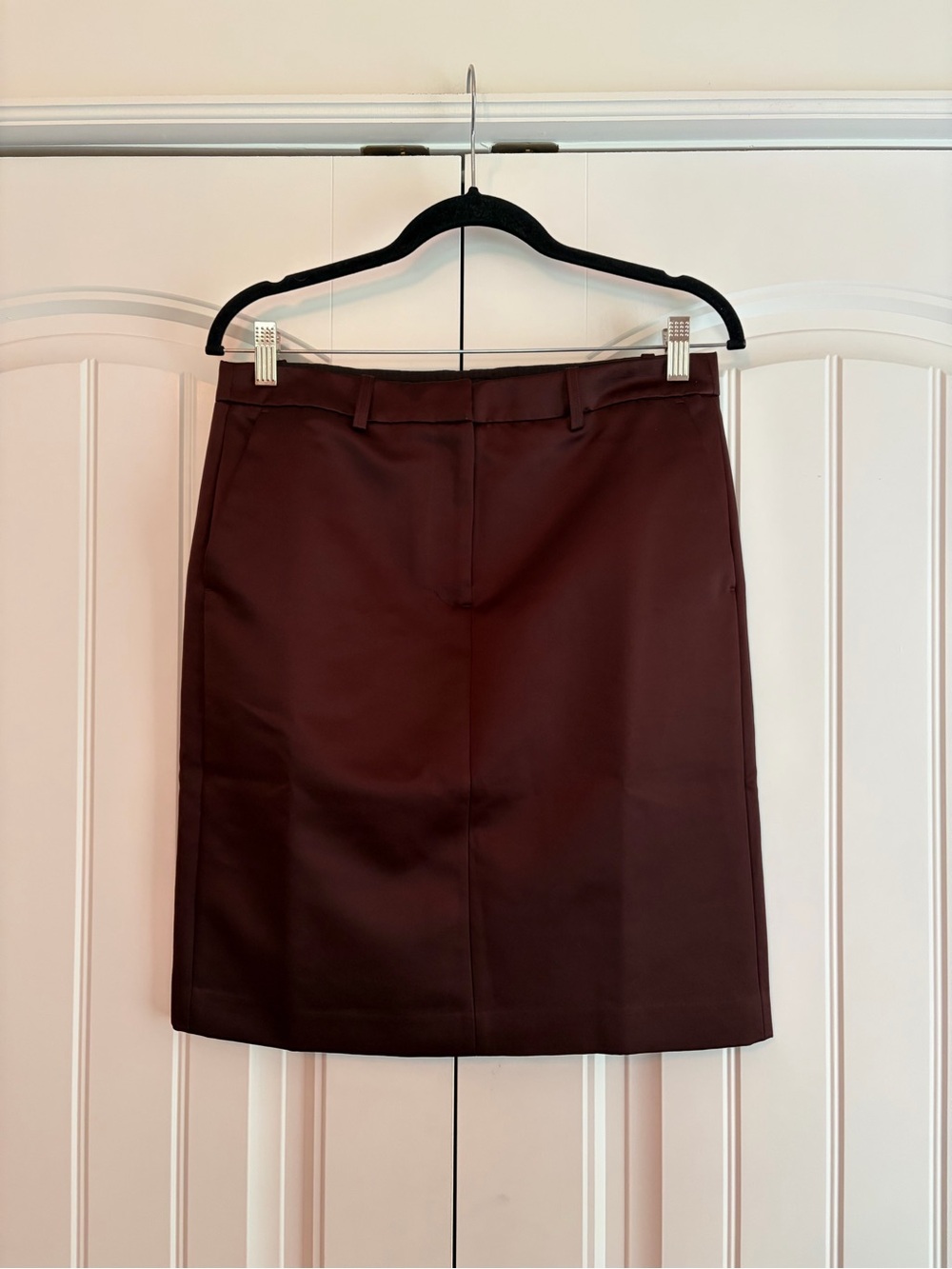J Crew NWT Brown Satin Knee Length Women's Skirt Size 4 Business Office Classic